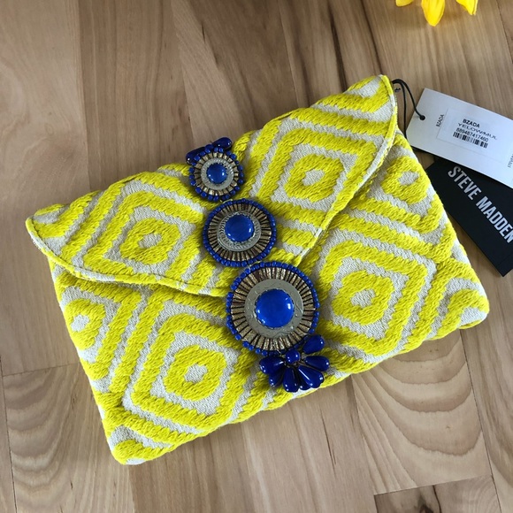 steve madden embroidered clutch